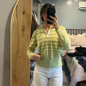 Villager Green Striped Women's Top